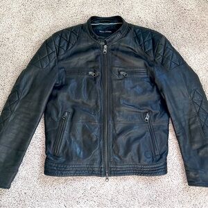 Black Racer Biker Genuine Leather Jacket Soft Lamb Leather Marc O’Polo EU Size50